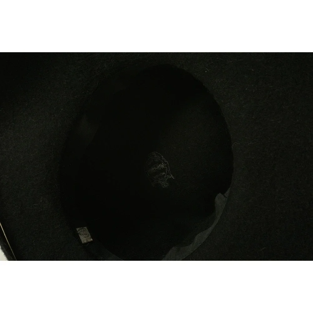 Vintage 1940s-50s Mahara Mohair Wool Bow Fedora Hat Black Union‎ Made in USA 6